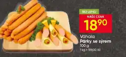 Hruška Váhala Párky se sýrem nabídka