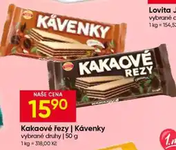 Hruška Kakaové řezy/Kávenky nabídka