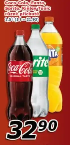 ESO MARKET Coca-cola, fanta sprite, kinley tonic různé příchutě nabídka