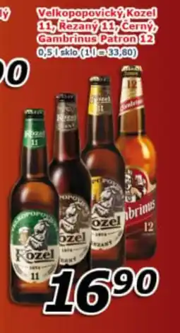 ESO MARKET Velkopopovicky kozel 11, rezaný 11, černý gambrinus patron 12 nabídka