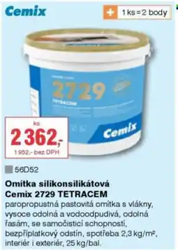 DEK Omítka silikonsilikátová Cemix 2729 TETRACEM nabídka