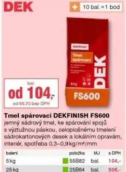 DEK Tmel spárovací DEKFINISH FS600 nabídka