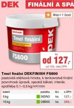 DEK Tmel finální DEKFINISH FS800 nabídka