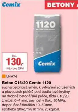 DEK Beton C16/20 Cemix 1120 nabídka