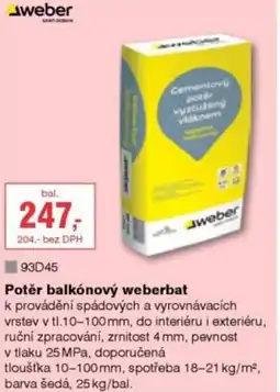 DEK Potěr balkónový weberbat nabídka