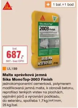 DEK Malta správková jemná Sika Mono Top-2003 Finish nabídka