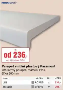 DEK Parapet vnitřní plastový Paramont nabídka