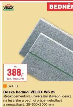 DEK Deska bednicí VELOX WS 25 nabídka