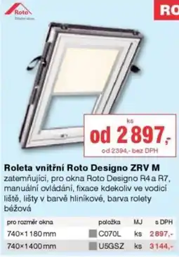 DEK Roleta vnitřní Roto Designo ZRV M nabídka
