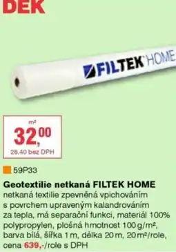 DEK Geotextilie netkaná FILTEK HOME nabídka
