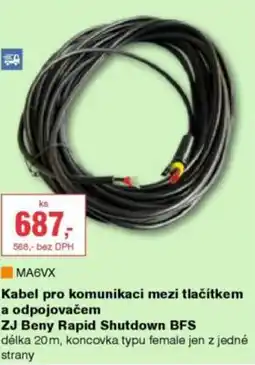 DEK Kabel pro komunikaci mezi tlačítkem a odpojovačem ZJ Beny Rapid Shutdown BFS nabídka