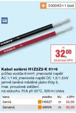 DEK Kabel solární H1Z2Z2-K 01×6 nabídka
