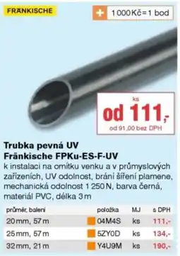 DEK Trubka pevná UV Fränkische FPKU-ES-F-UV nabídka