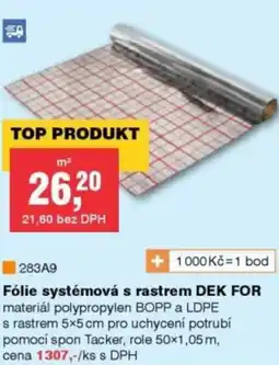DEK Fólie systémová s rastrem DEK FOR nabídka