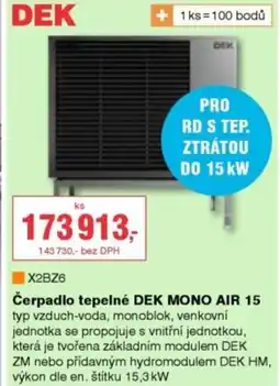 DEK Čerpadlo tepelné DEK MONO AIR 15 nabídka
