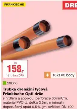 DEK Trubka drenážní tyčová Fränkische Opti-drän nabídka