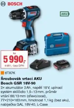 DEK Šroubovák vrtací AKU Bosch GSR 18V-90 nabídka