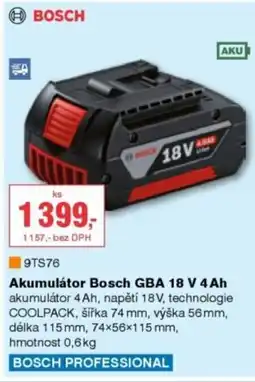 DEK Akumulátor Bosch GBA 18 V 4 Ah nabídka