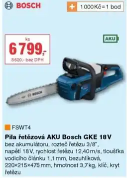 DEK Pila řetězová AKU Bosch GKE 18V nabídka