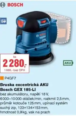 DEK Bruska excentrická AKU Bosch GEX 185-LI nabídka