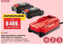 DEK Sada akumulátorů s nabíječkou Hilti B 22-85+C 4-22 Nuron nabídka