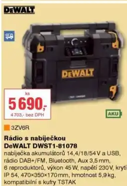 DEK Rádio s nabíječkou DeWALT DWST1-81078 nabídka