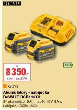 DEK Akumulátory + nabíječka DeWALT DCB118X2 nabídka