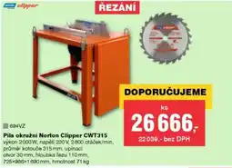 DEK Pila okružní Norton Clipper CWT315 nabídka