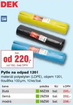 DEK Pytle na odpad nabídka