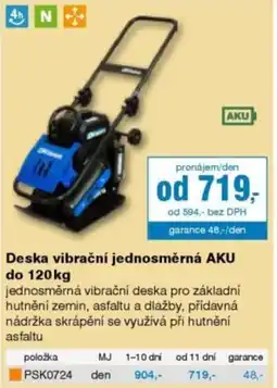 DEK Deska vibrační jednosměrná AKU do 120kg nabídka