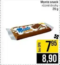 Jip Monte snack nabídka
