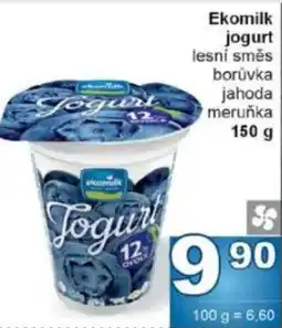 Jip Ekomilk jogurt lesní směs borůvka jahoda meruňka nabídka