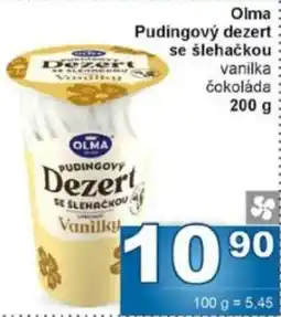 Jip Olma Pudingový dezert se šlehačkou vanilka čokoláda nabídka