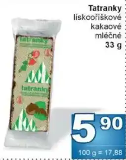 Jip Tatranky lískooříškovė kakaové mléčné nabídka