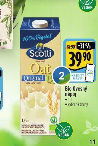 Albert Bio ovesný nápoj nabídka