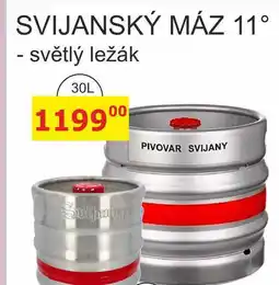 BENE Nápoje SVIJANSKÝ MÁZ 11° - světlý ležák 30L sud nabídka