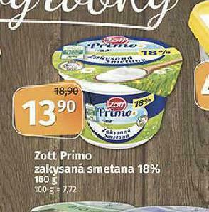 Coop Zott primo zakysaná smetana 18% nabídka