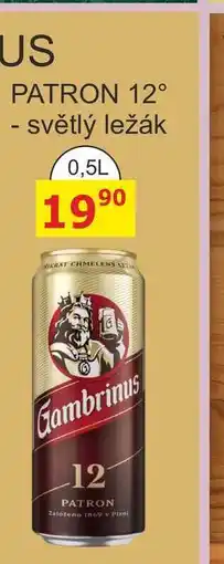BENE Nápoje GAMBRINUS PATRON 12° - světlý ležák 0,5L plechovka nabídka