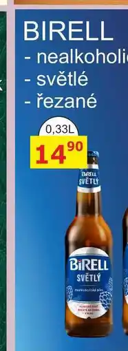 BENE Nápoje Radegast Birell světlý, nealkoholické pivo (plechovka) nabídka