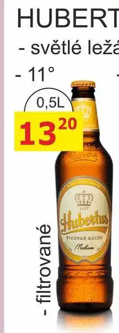 BENE Nápoje Pivovar Kácov Hubertus Pivo světlý ležák nabídka