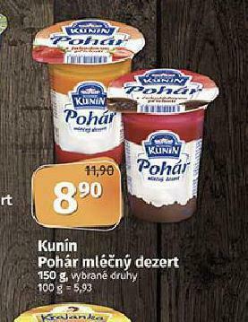 Coop Kunín pohár mléčný dezert nabídka