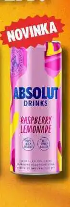 BENE Nápoje ABSOLUT DRINKS RASPBERRY LEMONADE 0,25l plechovka nabídka