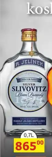 BENE Nápoje R. JELÍNEK Slivovice Kosher Silver 0,7l 50% nabídka