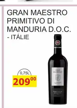 BENE Nápoje GRAN MAESTRO PRIMITIVO DI MANDURIA D.O.C. - ITÁLIE nabídka