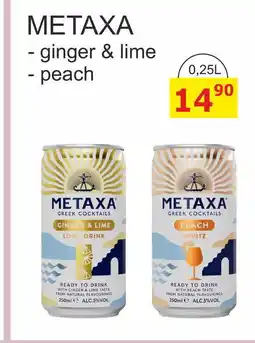 BENE Nápoje METAXA - ginger & lime nabídka