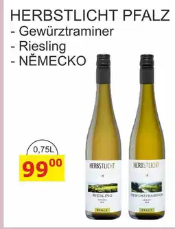 BENE Nápoje HERBSTLICHT PFALZ Gewürztraminer - Riesling nabídka