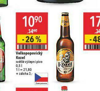 Globus Pivo velkopopovický kozel 10 nabídka