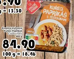 Jip Kvalitně Výhodně kuřecí paprikáš s těstovinami nabídka