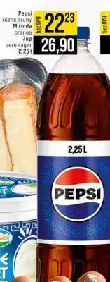 Jip Pepsi různé druhy Mirinda orange 7Up zero sugar nabídka