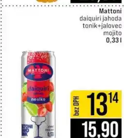 Jip Mattoni daiquiri jahoda tonik+jalovec mojito nabídka